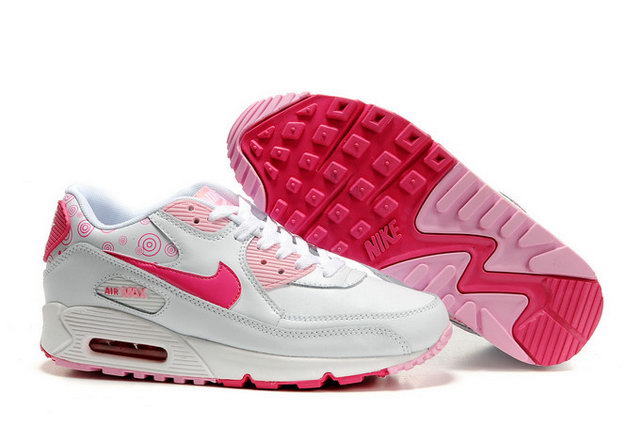 Nike Air Max 90 For Womens White Pink Shoes